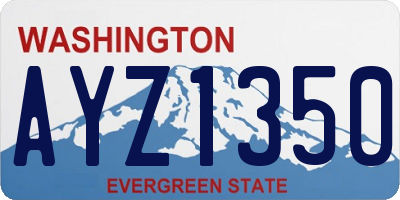 WA license plate AYZ1350