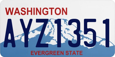 WA license plate AYZ1351