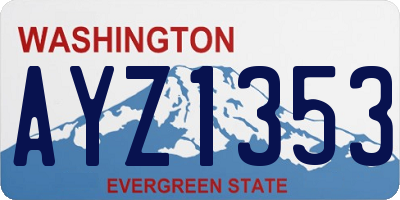 WA license plate AYZ1353