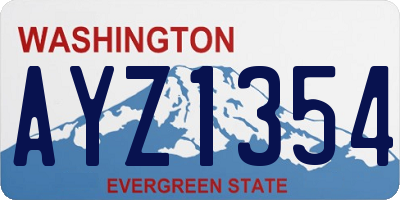 WA license plate AYZ1354