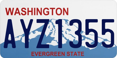 WA license plate AYZ1355