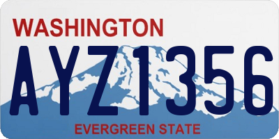 WA license plate AYZ1356