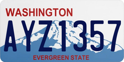 WA license plate AYZ1357