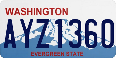 WA license plate AYZ1360