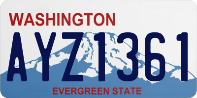 WA license plate AYZ1361