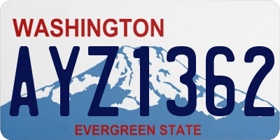 WA license plate AYZ1362