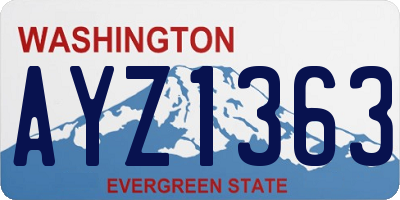 WA license plate AYZ1363