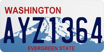 WA license plate AYZ1364