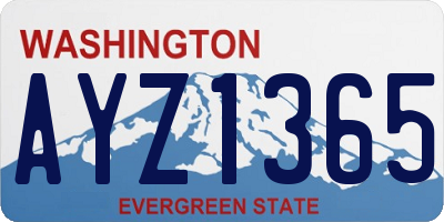 WA license plate AYZ1365