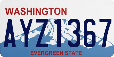 WA license plate AYZ1367