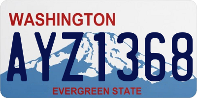 WA license plate AYZ1368