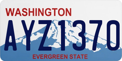 WA license plate AYZ1370