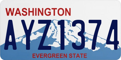 WA license plate AYZ1374