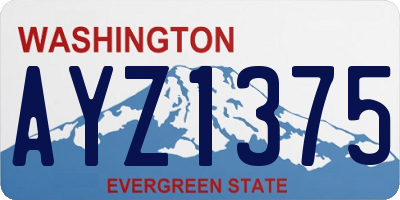 WA license plate AYZ1375