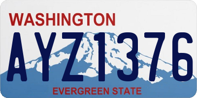 WA license plate AYZ1376