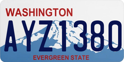 WA license plate AYZ1380