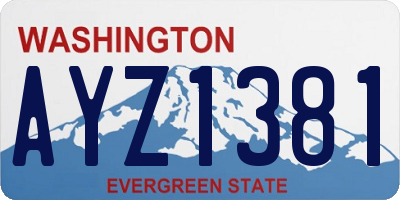 WA license plate AYZ1381