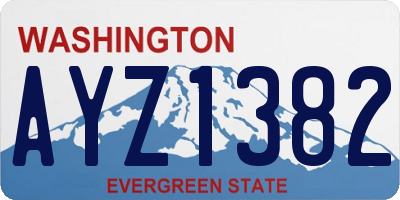 WA license plate AYZ1382