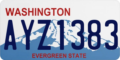 WA license plate AYZ1383