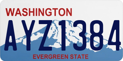 WA license plate AYZ1384