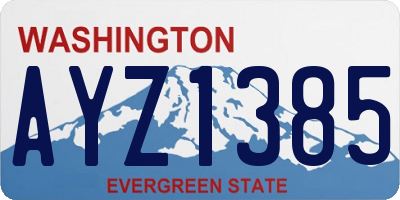 WA license plate AYZ1385