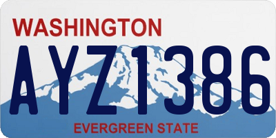 WA license plate AYZ1386