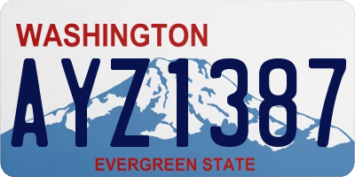 WA license plate AYZ1387