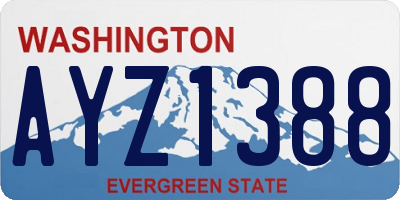 WA license plate AYZ1388