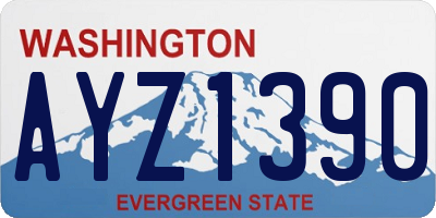 WA license plate AYZ1390