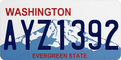 WA license plate AYZ1392