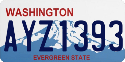 WA license plate AYZ1393