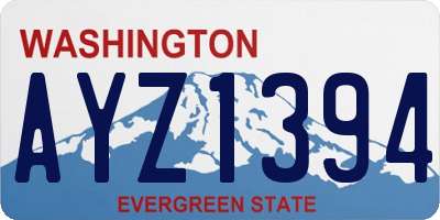 WA license plate AYZ1394