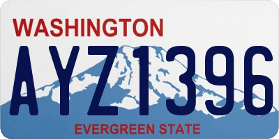 WA license plate AYZ1396