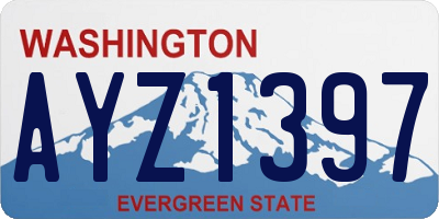 WA license plate AYZ1397