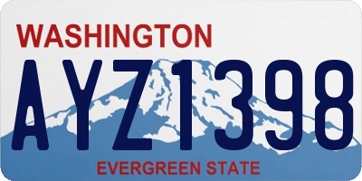 WA license plate AYZ1398