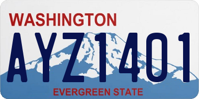 WA license plate AYZ1401