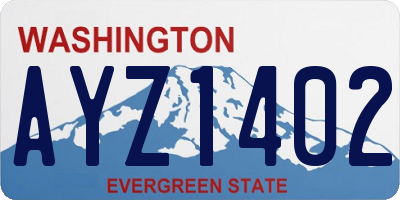 WA license plate AYZ1402