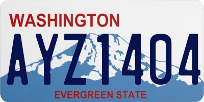 WA license plate AYZ1404