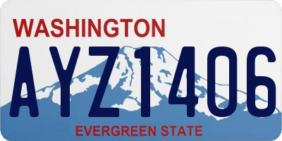 WA license plate AYZ1406