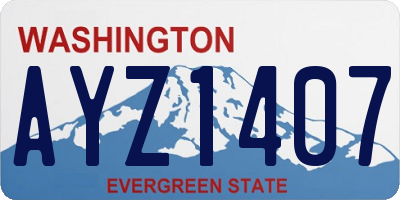 WA license plate AYZ1407