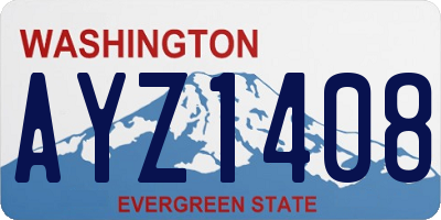 WA license plate AYZ1408