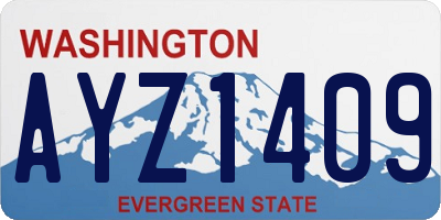 WA license plate AYZ1409