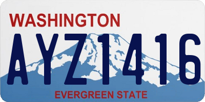 WA license plate AYZ1416