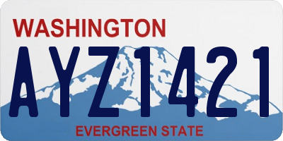 WA license plate AYZ1421