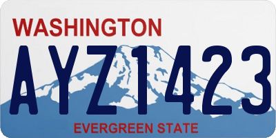 WA license plate AYZ1423