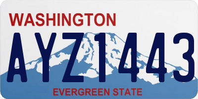 WA license plate AYZ1443