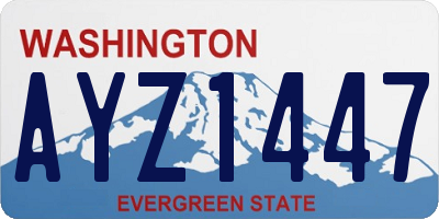 WA license plate AYZ1447