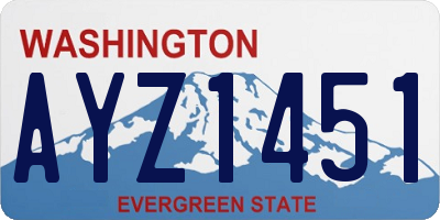 WA license plate AYZ1451