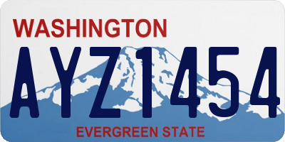 WA license plate AYZ1454