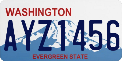 WA license plate AYZ1456